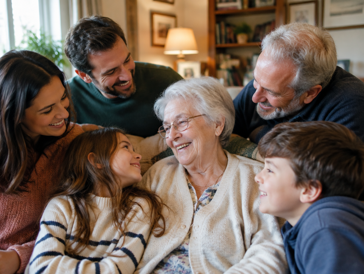 A family spending time together