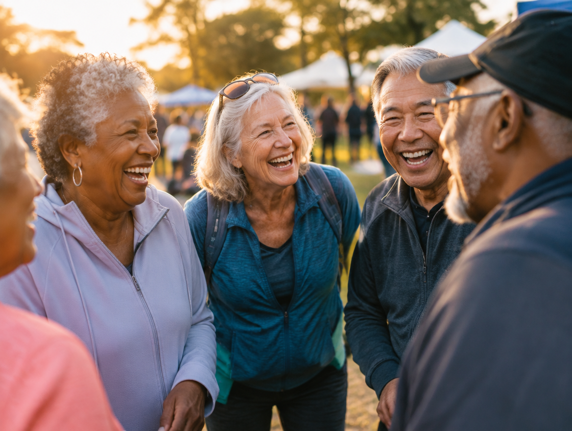 Friends enjoying a community gathering